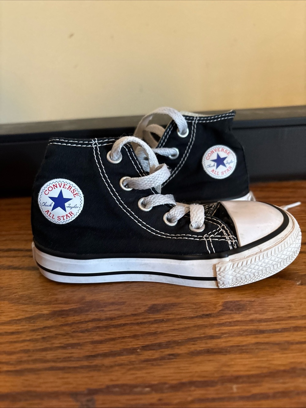 Converse Kids Black and White High Top Sneakers